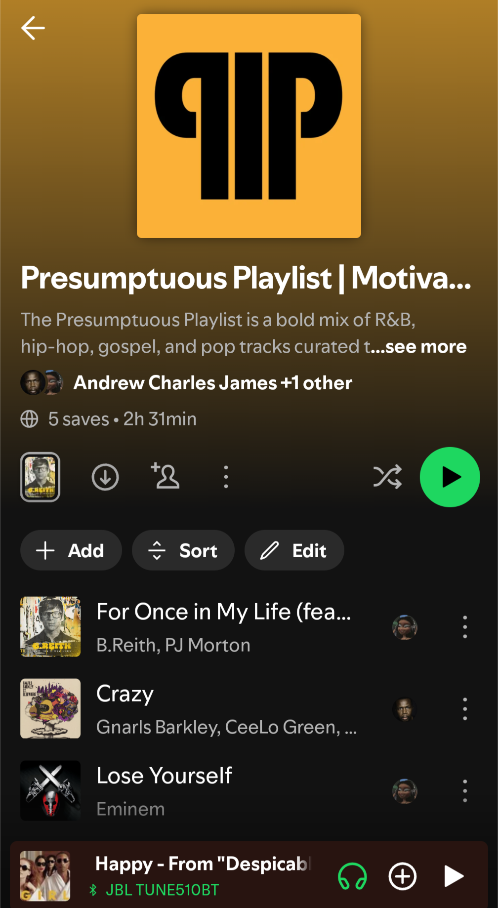Presumptuous playlist